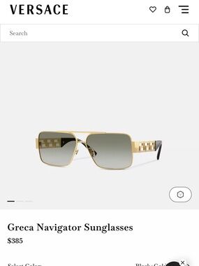 Versace Gold Frame Sunglasses with Gradient Gray Lenses